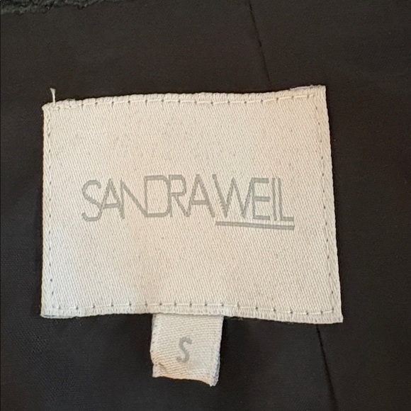 Sandra Weil stunning black dress w/ leather on top & wide pockets. Worn once - Picture 13 of 15